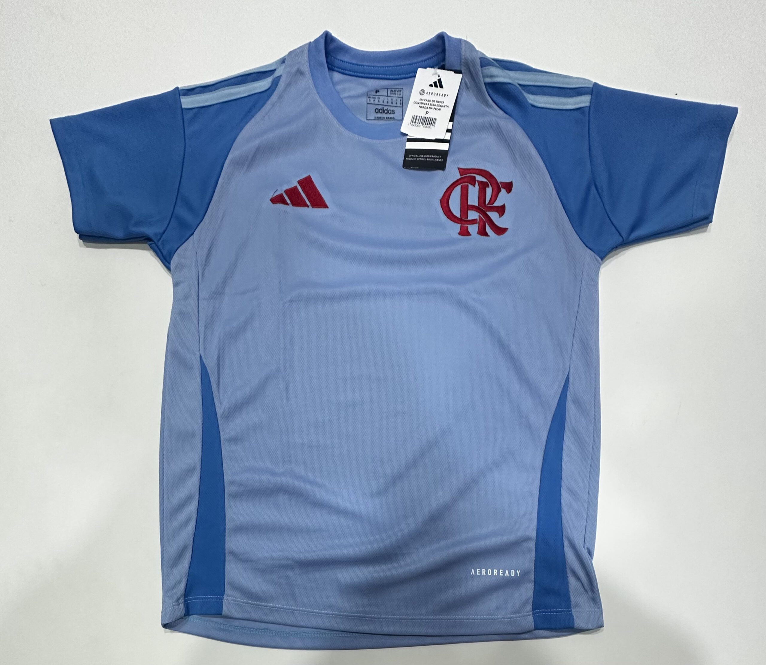 Camisa de Time Primeira Linha Flamengo Azul Claro tamanho P
