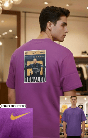 Camisa Streetwear Oversized Malha Suedine 50.1 com Elastano Roxo Nike tamanho G