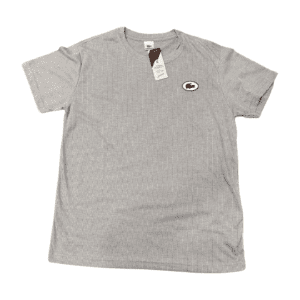 Camisa Texturizada Lacoste Cinza com Listrado tamanho G