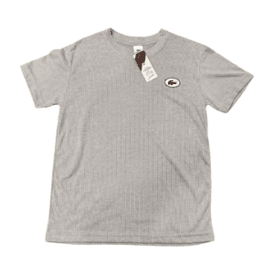 Camisa Texturizada Lacoste Cinza com Listrado tamanho P