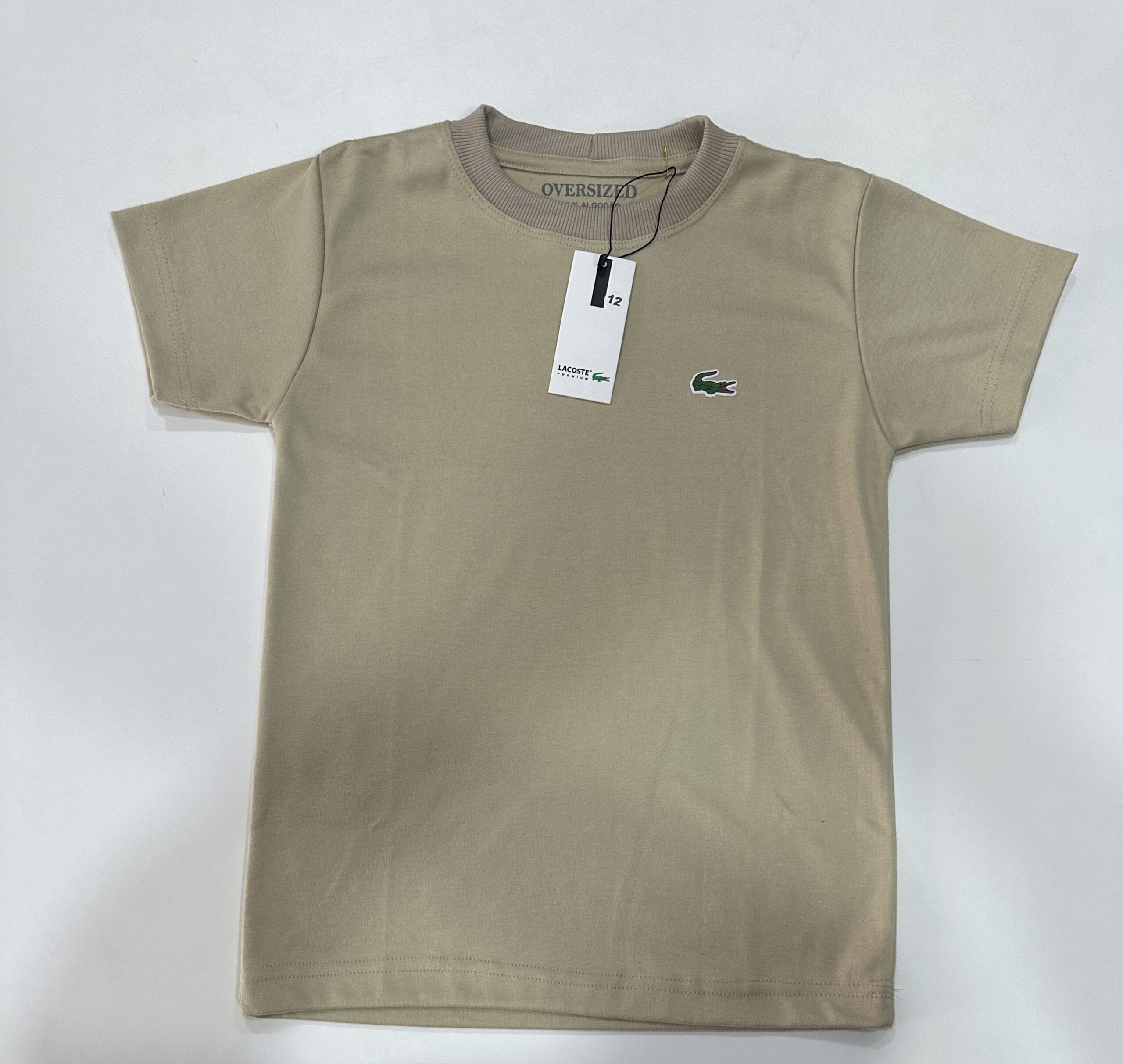 Camisa Infantil Oversized Suedine 50.1 Lacoste Bege Tamanho 12