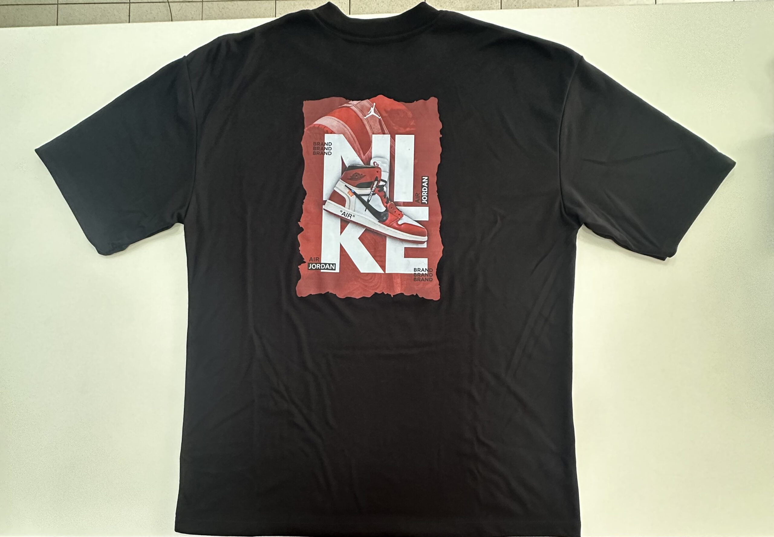 Camisa Plus Size Oversized Suedine 50.1 Nike Preto com Vermelho Tamanho G2