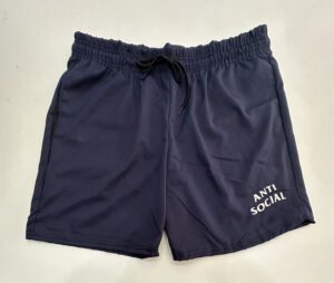 Bermuda Elastano Elástico Anti Social Azul Escuro Tamanho G