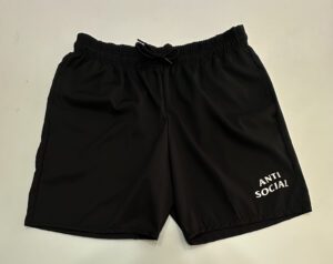 Bermuda Elastano Elástico Anti Social Preto Tamanho GG