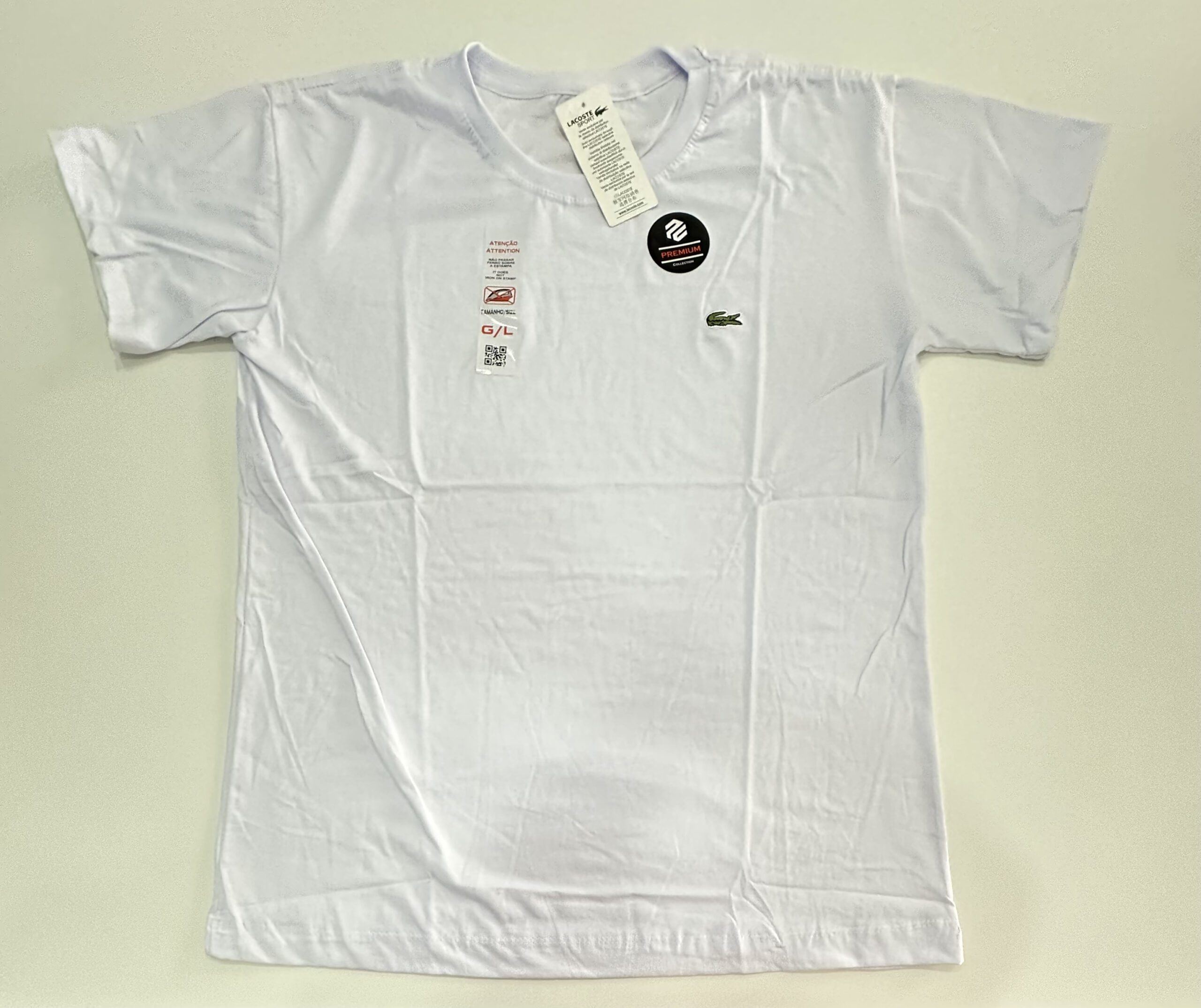 Camisa Surf Premium Fio 30.1 Lacoste Branco tamanho G