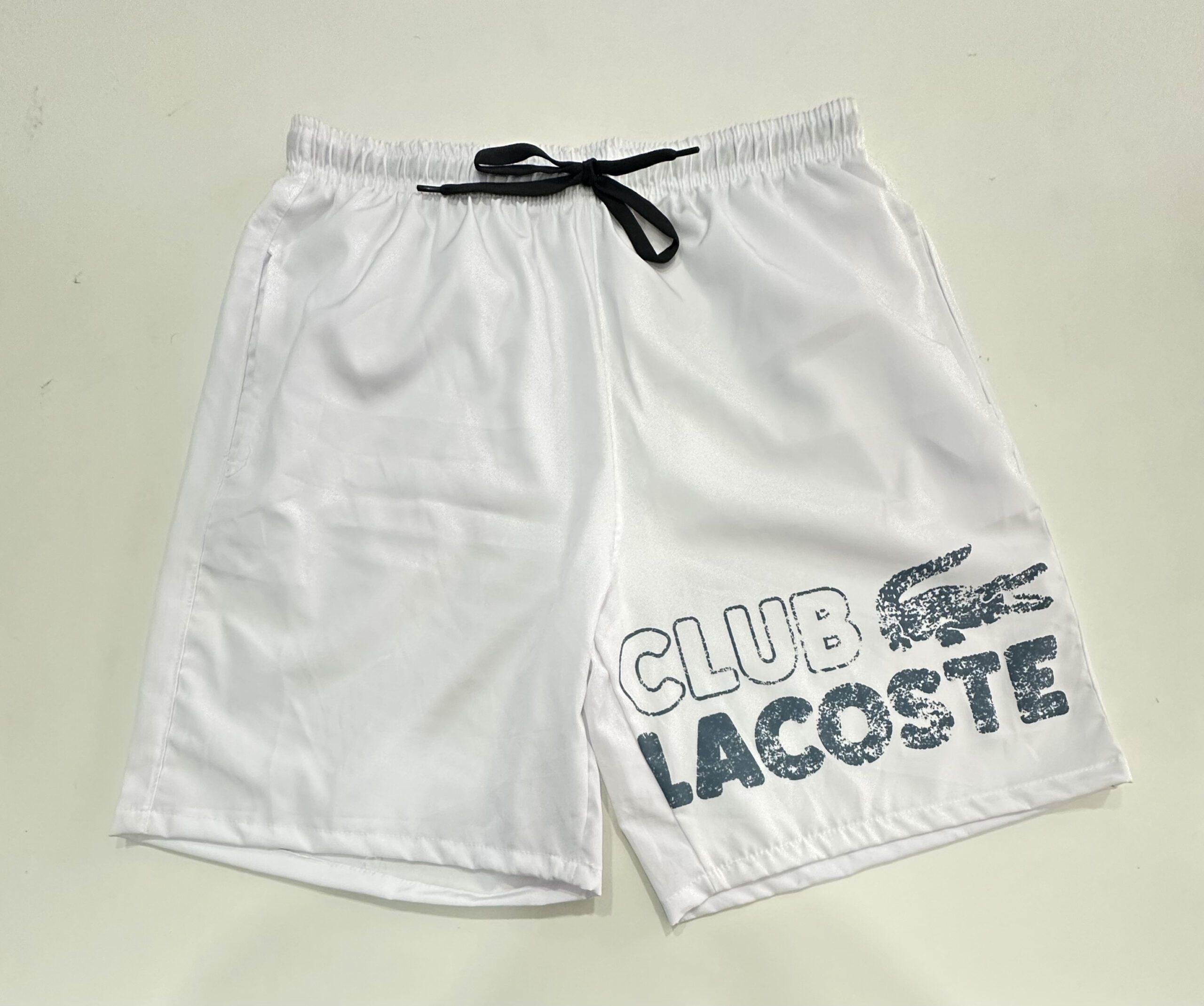 Bermuda Elastano Elástico Lacoste Branco Tamanho G