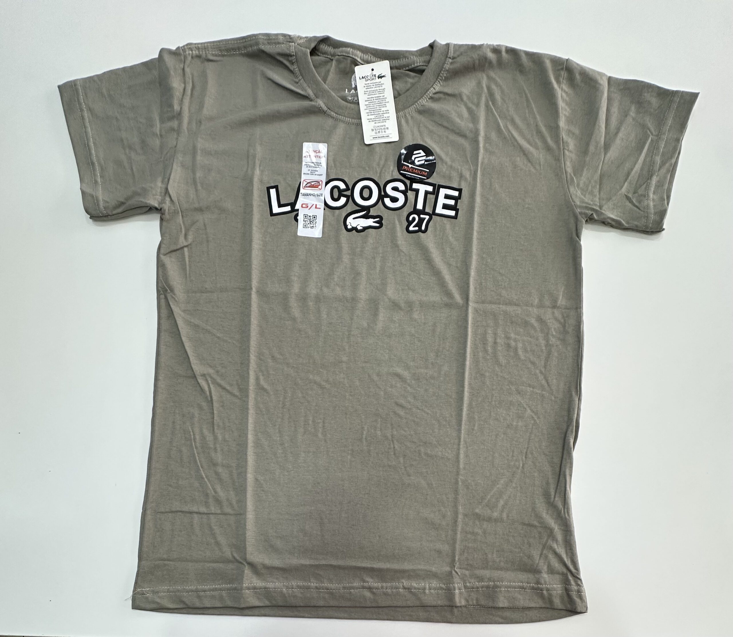 Camisa Surf Premium Fio 30.1 Lacoste Cinza tamanho G