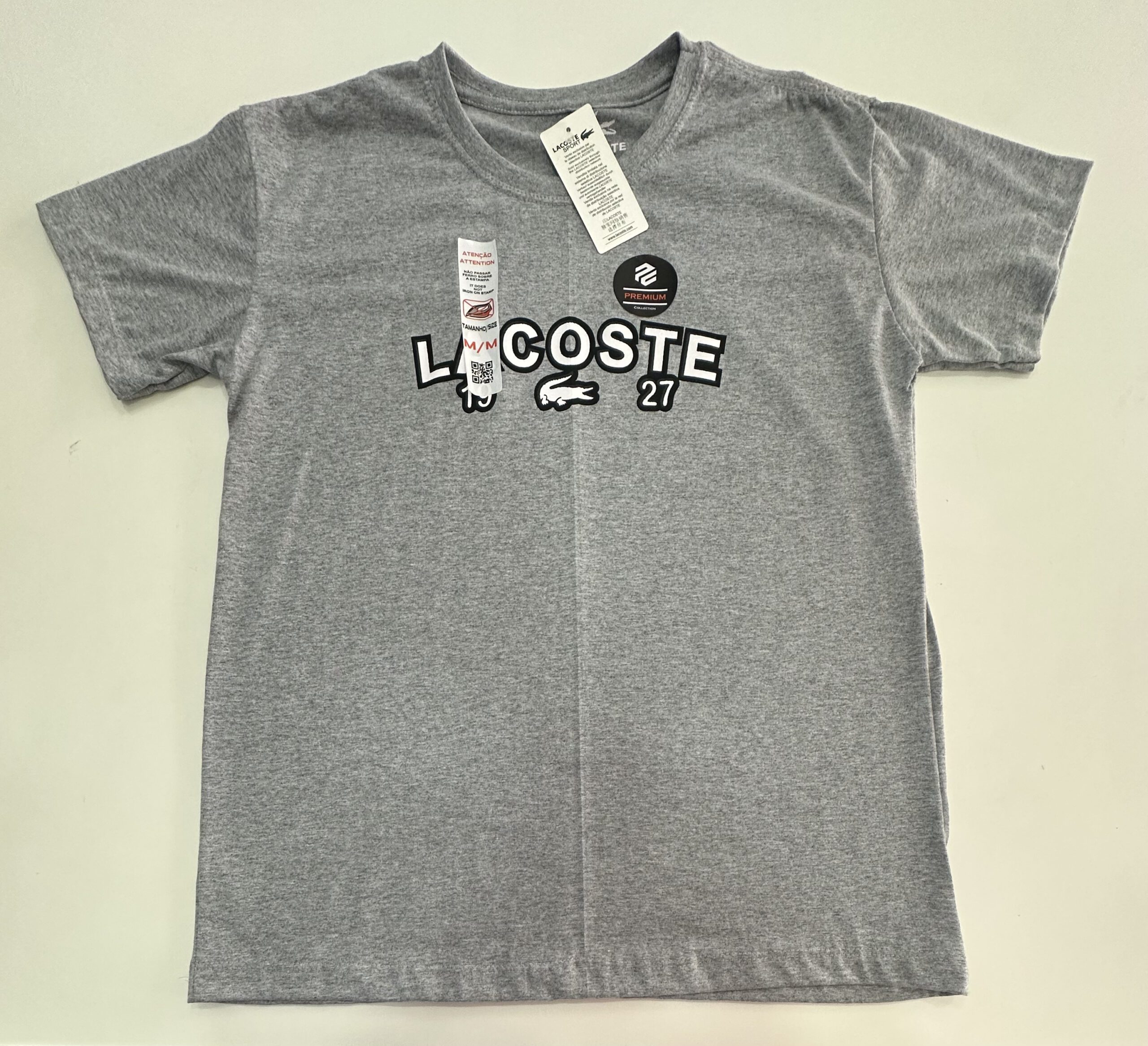 Camisa Surf Premium Fio 30.1 Lacoste Cinza tamanho M