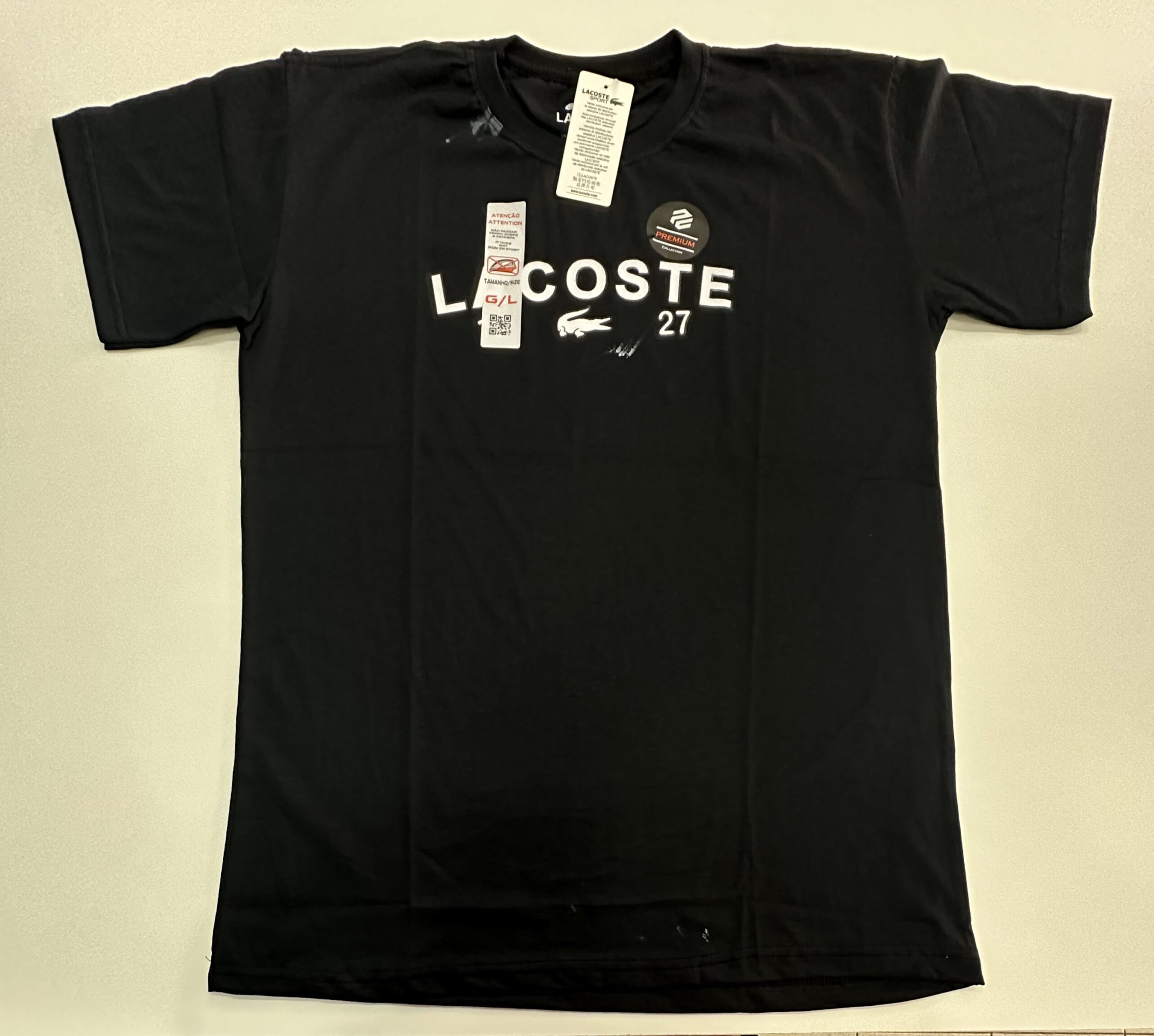 Camisa Surf Premium Fio 30.1 Lacoste Preto tamanho G