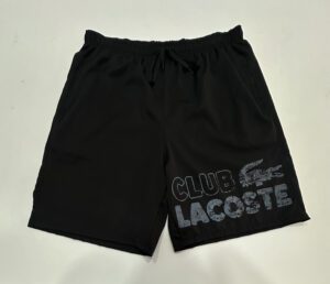 Bermuda Elastano Elástico Lacoste Preto com Simbolo Cinza Tamanho GG