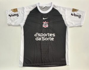 Camisa de Time Segunda Linha Preto e Branco Corinthians Tamanho M